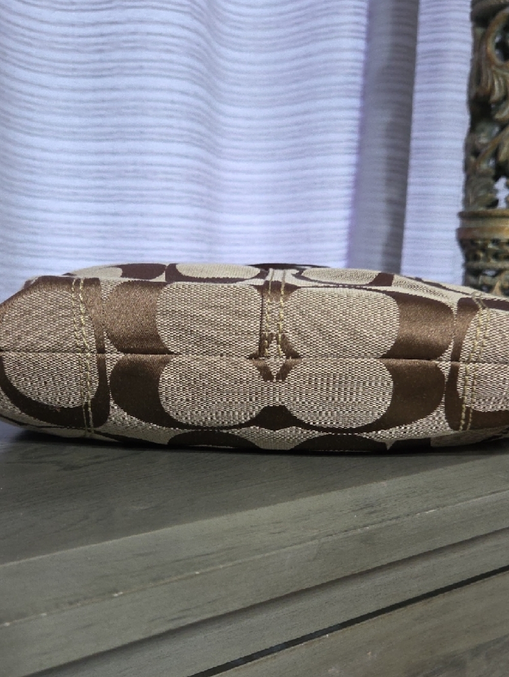 Coach Tan and Brown Signature Canvas Shoulder Bag - Picture 8 of 10